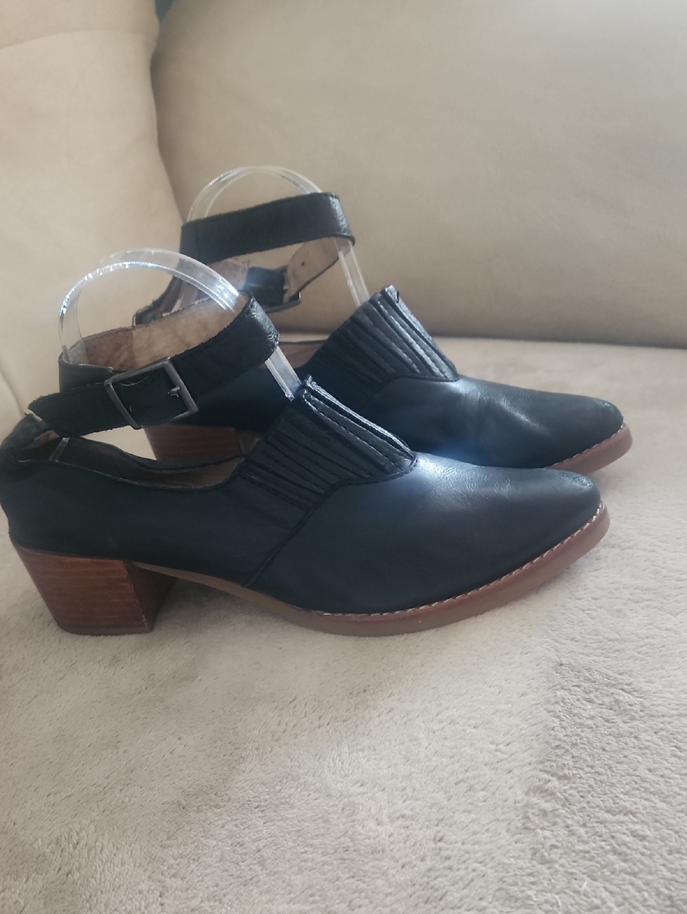 Black Women's Open-Back Heel Booties by Black.No Size Tak See Pic For Measuremen